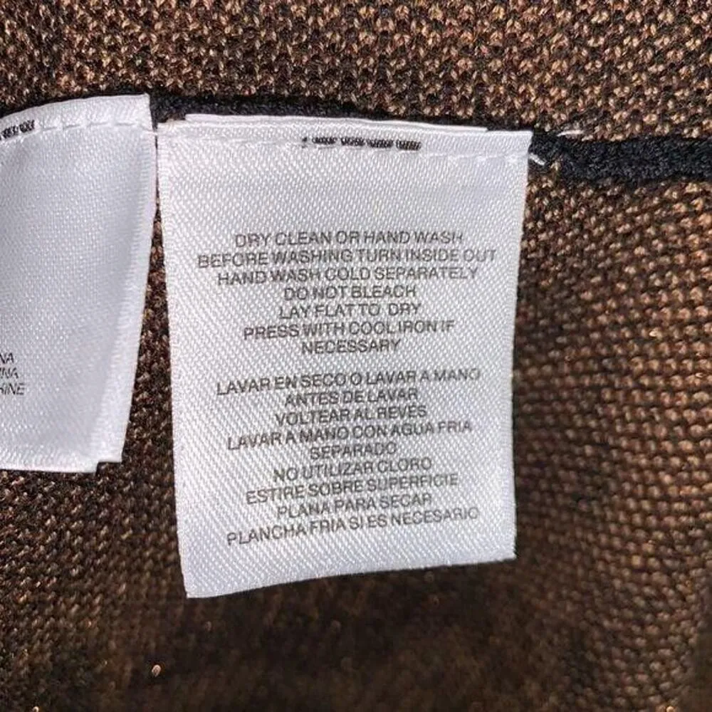 Womens Poncho Sweater Animal Print Turtleneck Pullover Knit XXS - Image 11