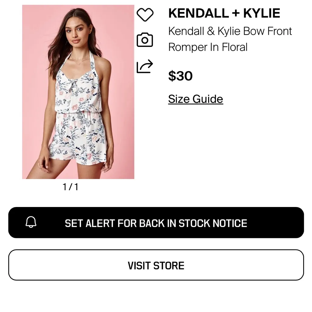 Kendall & Kylie Floral Halter Romper | Small - Image 2