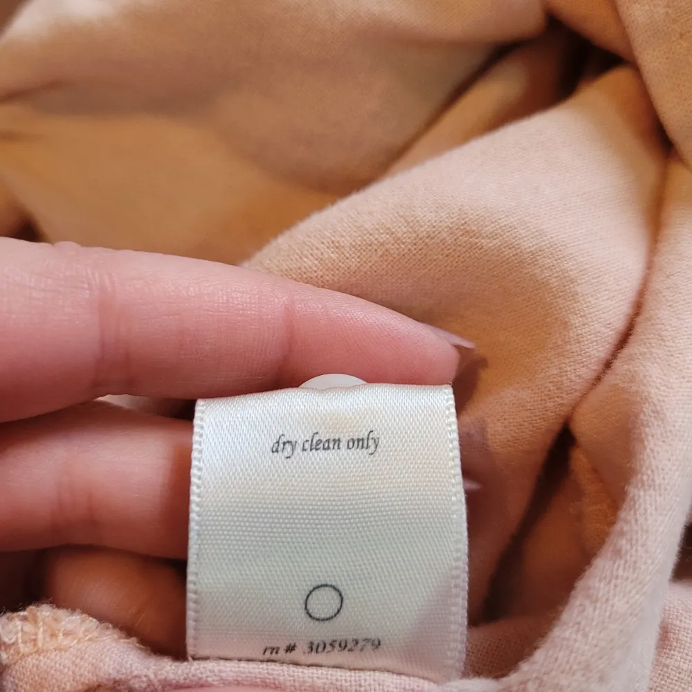 Harper Peach Open Back Short Sleeve Linen Blend Button - Image 7