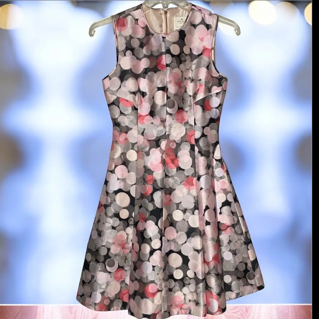 Kate Spade New York Bubble/ Circle Print Sleeveless Fit & Flare
Dress - Size 4 - Image 3