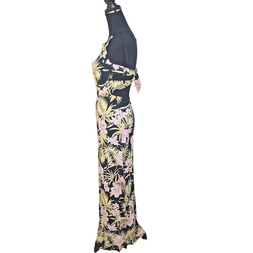 For Love & Lemons Palms Maxi Dress Pastel Palm Floral XS - Image 5