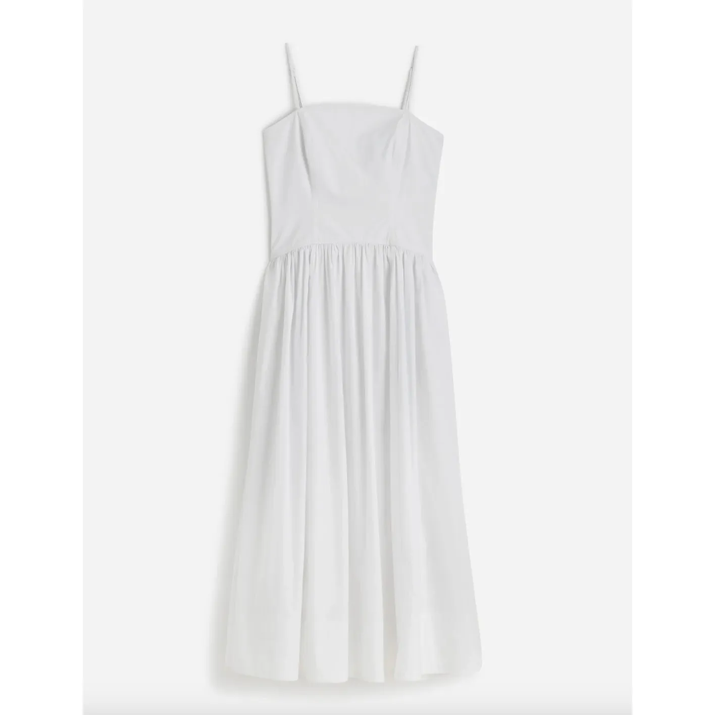 Madewell Poplin Seamed Maxi Dress A Line Minimalist Cotton White US 8 NWT - Image 6