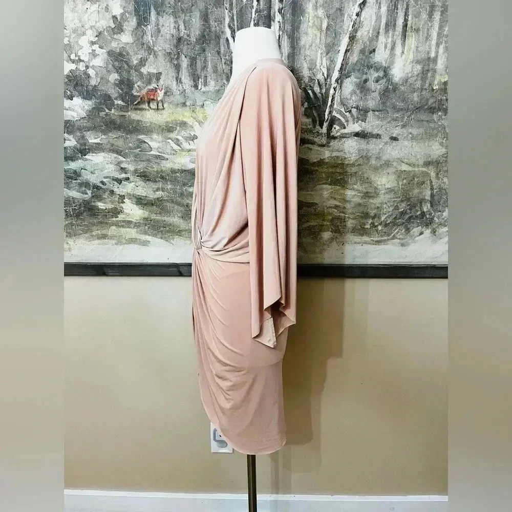 MISA Los Angeles Teget Draped Dress in Nude Size Small NWOT - Image 4