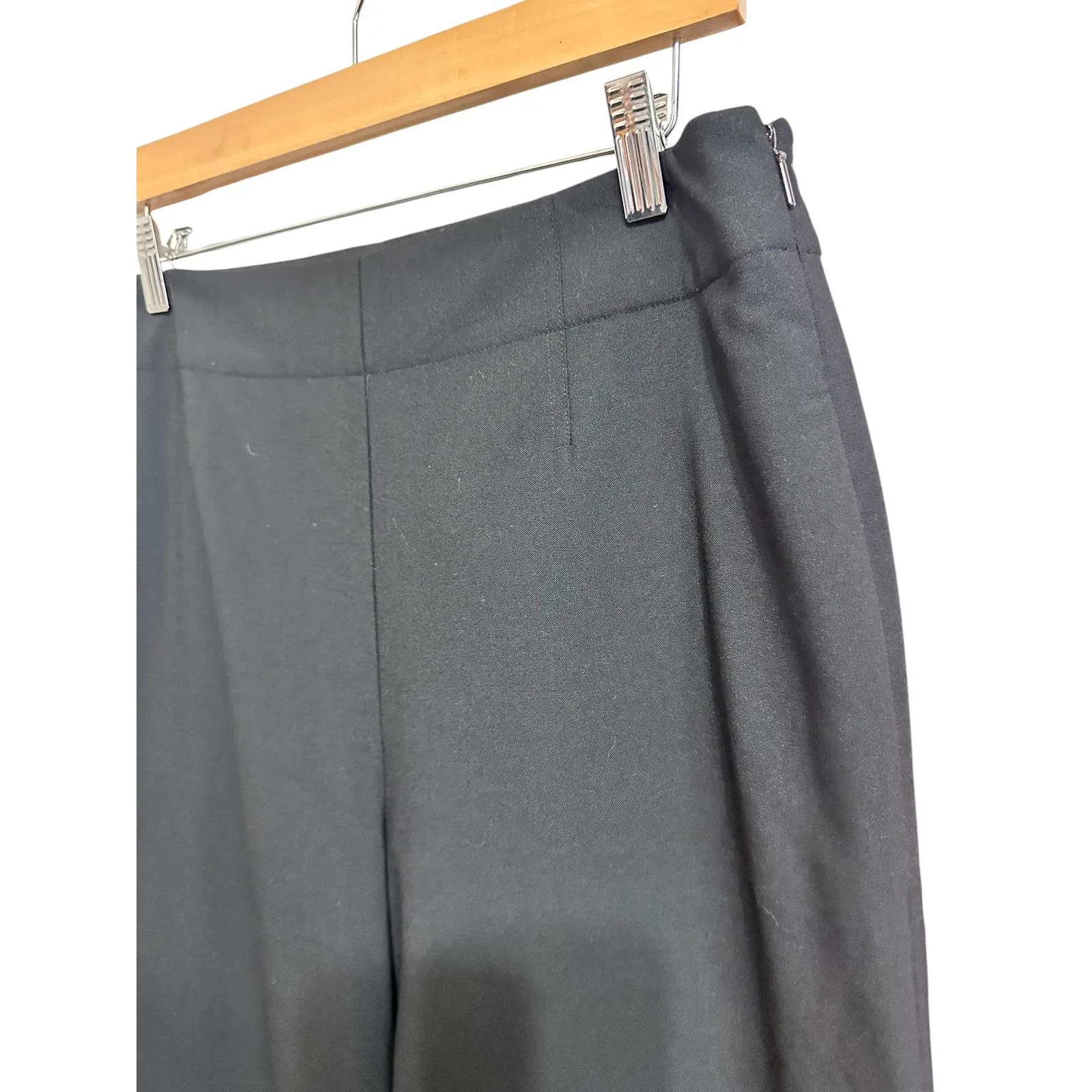 Tailored by Rebecca Taylor Black‎ clean suit Cropped Wide Leg Pant 10 $295 - Image 2
