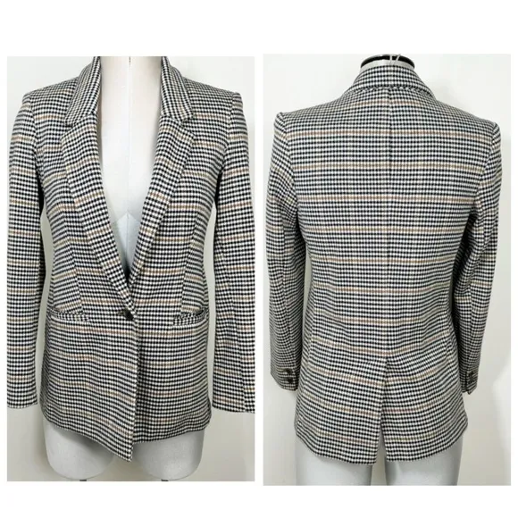 Old Navy  Oversized Patterned Blazer Houndstooth Plaid Size XS Extra Small - Image 2