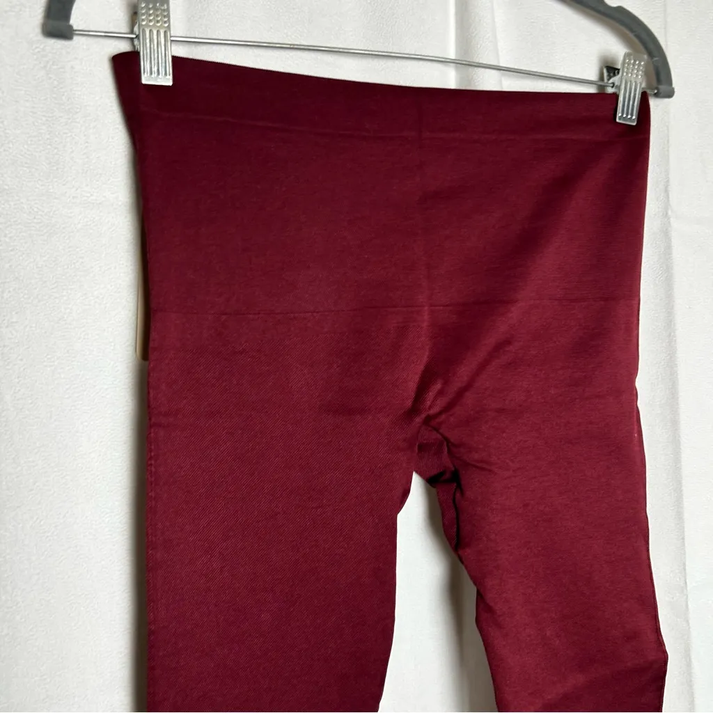 NWT Empetua Shapermint Maroon Seamless Comfort Mid Waist Shaping Leggings Large Red - Image 3
