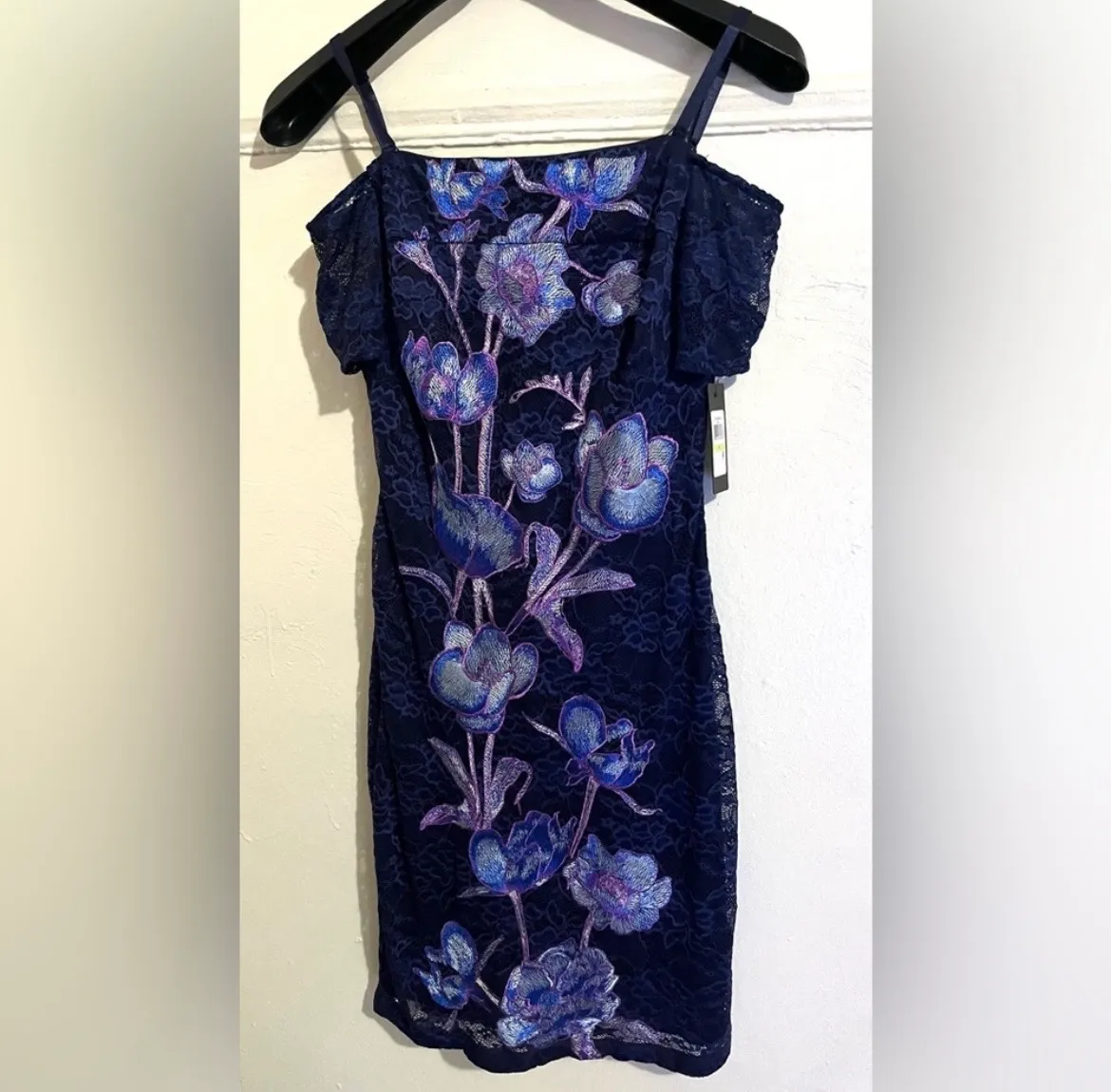 Guess Women’s Blue Embroidered Dress - Image 4