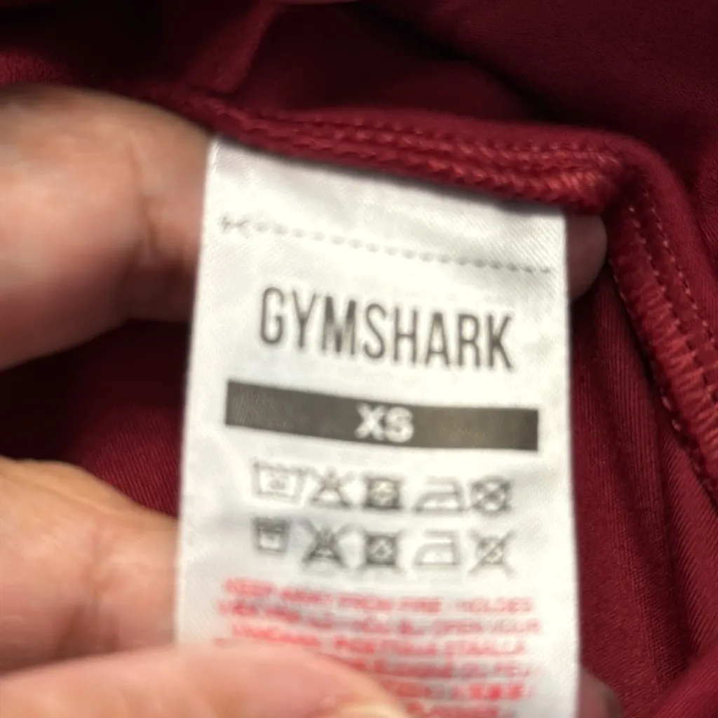 Gymshark Activewear Gym Fitness Maroon Leggings Size XS EUC #5727 - Image 4