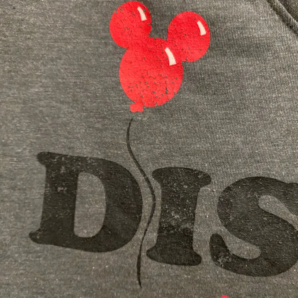 Disney Life Womens Dark Gray V Neck T Shirt Tee  S Small Bust 34” - Image 2