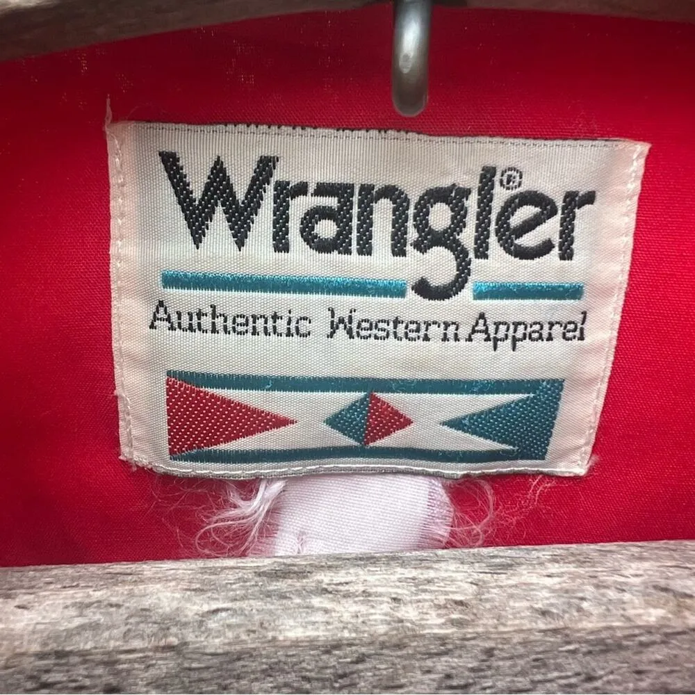 Vintage 90s Wrangler Red cape beaded sweetheart neckline western shirt M/L? - Image 9