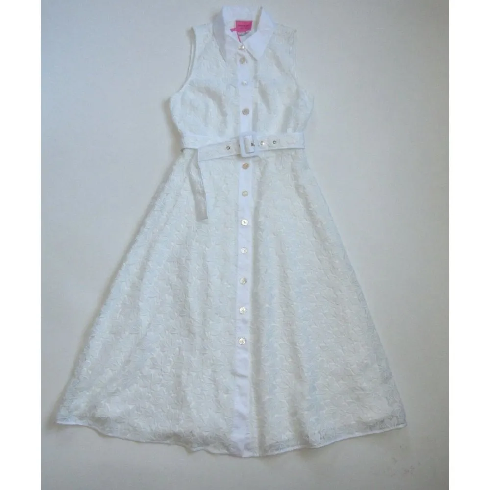 NWT Kate Spade New York Leaf Lace in Fresh White Button Front Shirt Dress 2 - Image 3