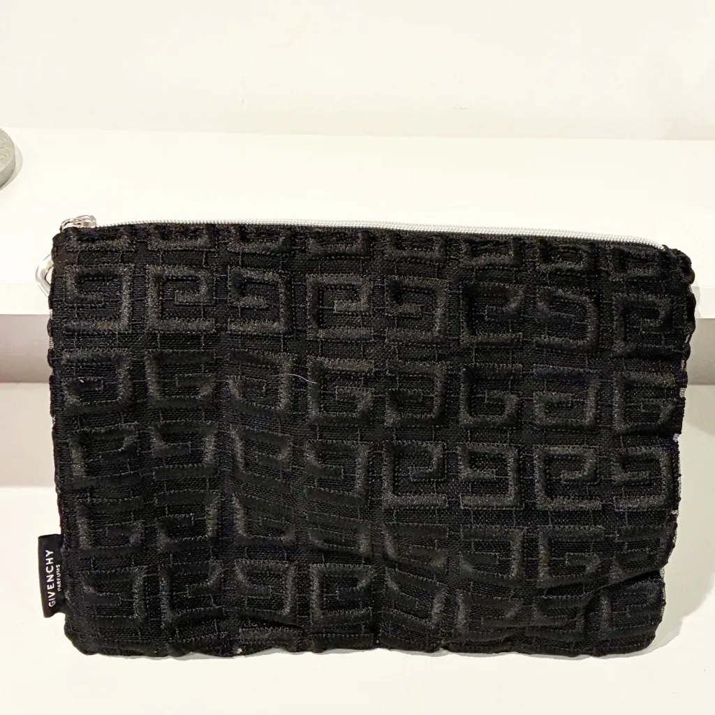 Givenchy Black Soft Cosmetic Zip Top Clutch Bag - Image 4