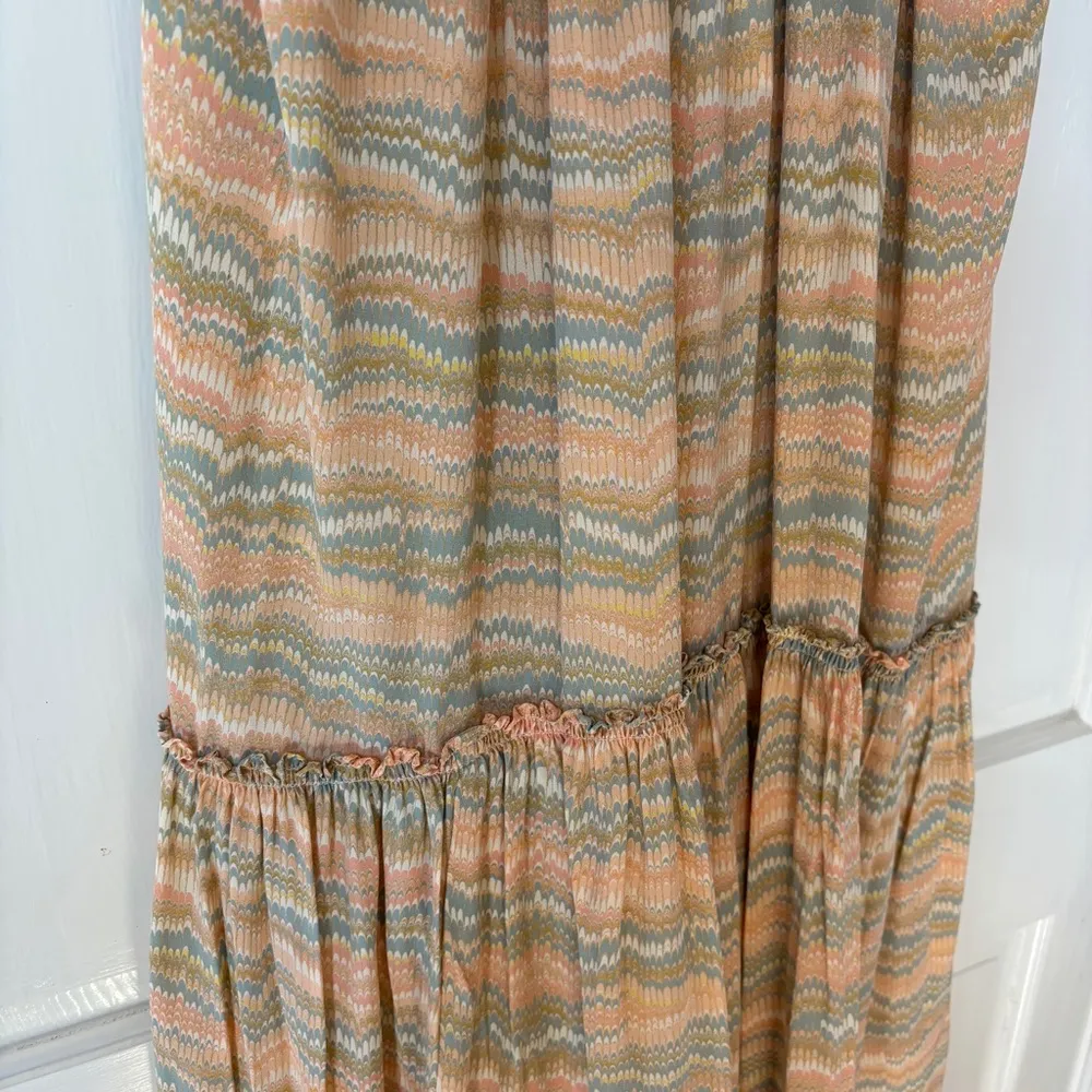 NWT Ulla Johnson Celeste Neutral Aesthetic Silk‎ Maxi Dress in Opal Size 2 Waves - Image 4
