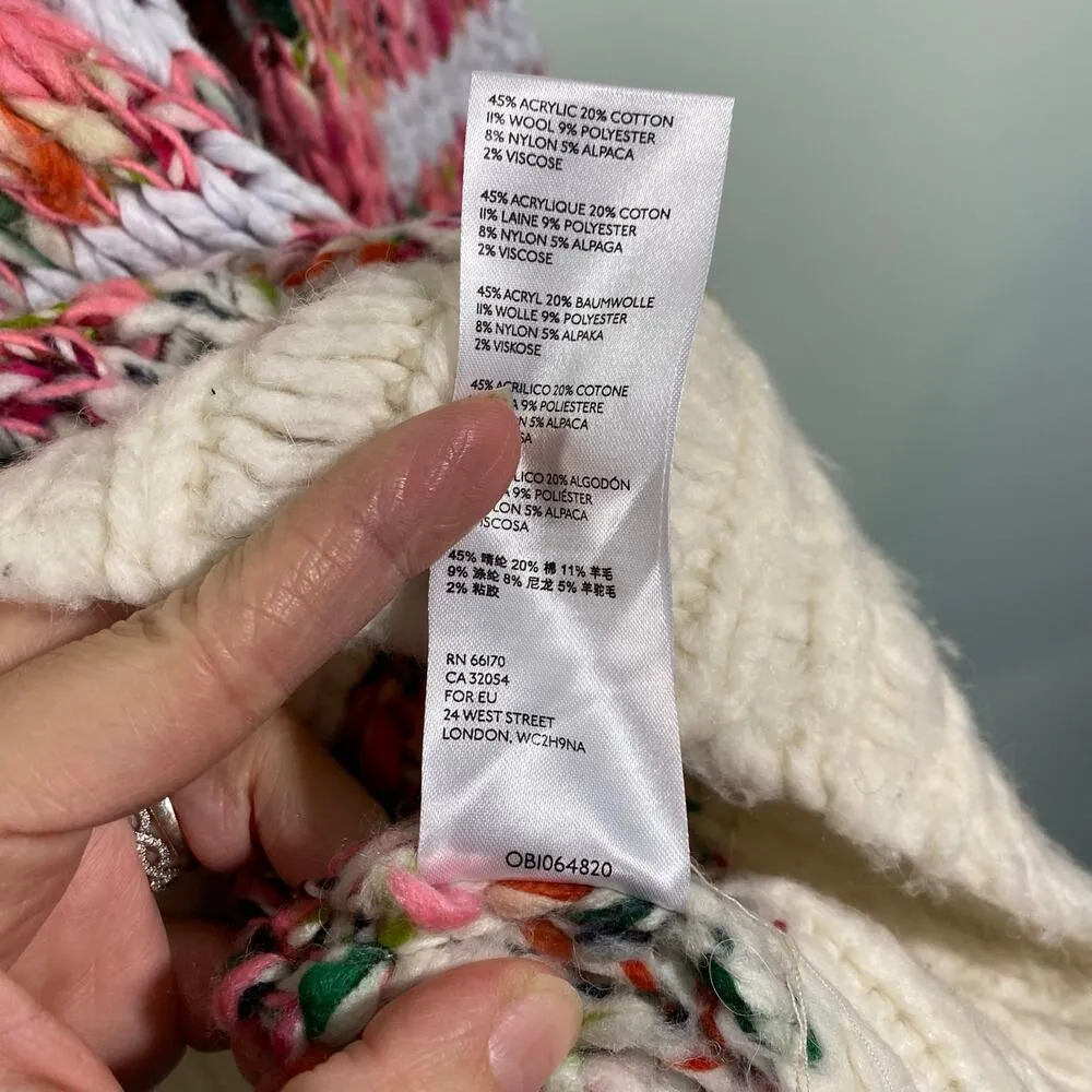 Anthropologie Women Multicolor Kahlo Striped Chunky Knit Pullover Sweater Size S - Image 5