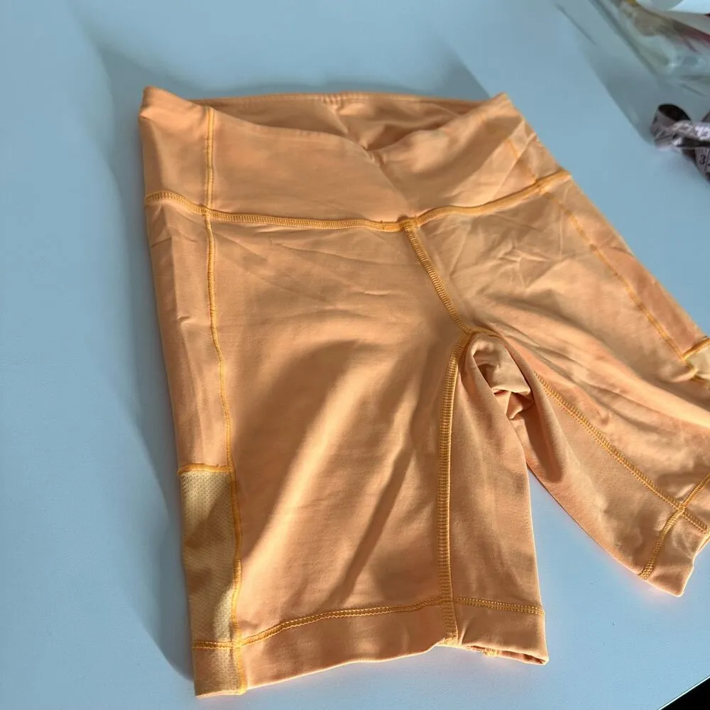 Lululemon Spinerette Orange Creamsicle Pop Biker Shorts Size 4 Athletic Gym Yoga - Image 2