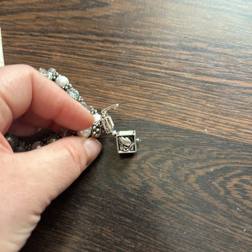 Vintage Beaded Prayer Box Bracelet Silver - Image 2