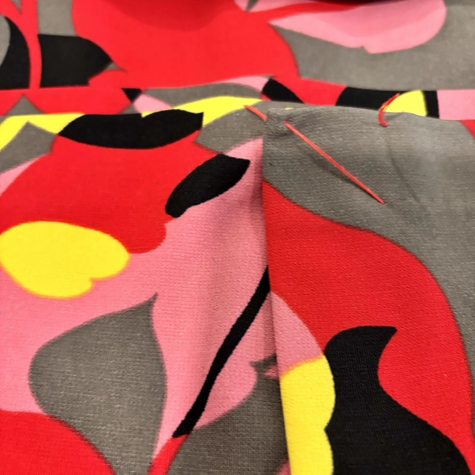 Premise Floral Abstract Print Skirt Red Pink Yellow Brown Black Artistic Size 10 - Image 9