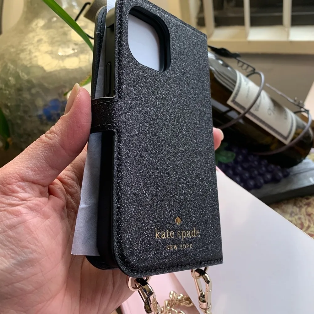 Kate Spade  Glitter iPhone 12 mini removable magnetic case/card snap Crosby - Image 15