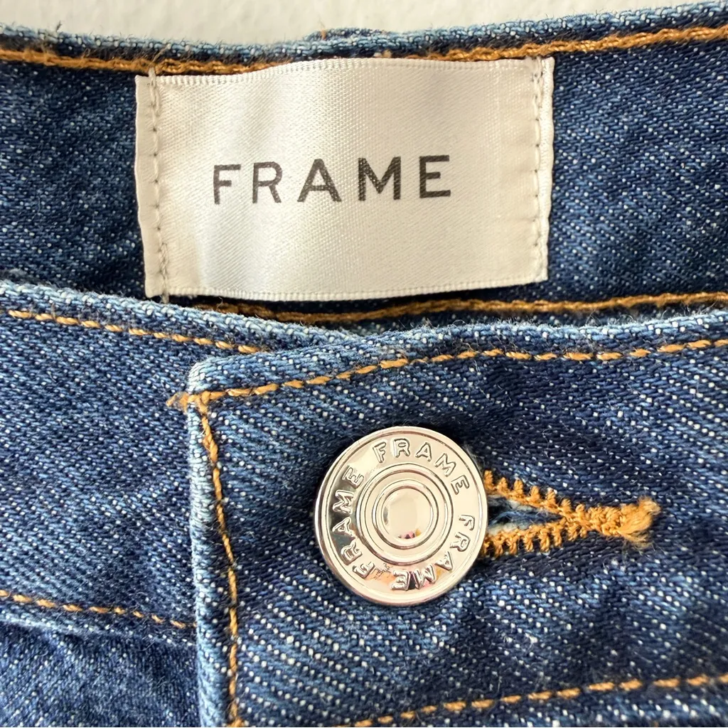 Frame NEW with Tags Le Jane Ankle High Waist Ankle Straight Leg Dark Blue Jeans - Image 7