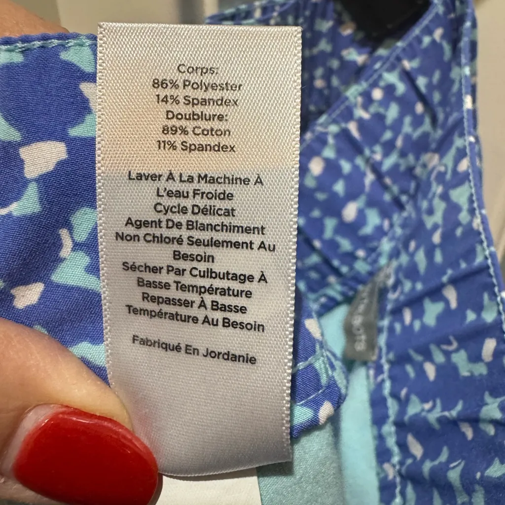 T by TALBOTS Blue and White Patterned Skirt Skort Tennis Skirt Size XL Sporty - Image 8