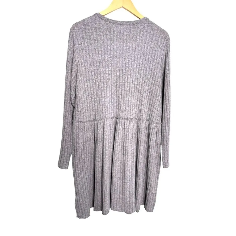 Lucky Brand Grey Womens Cloud Jersey Wide Ribbed Dress Size XL - Image 5