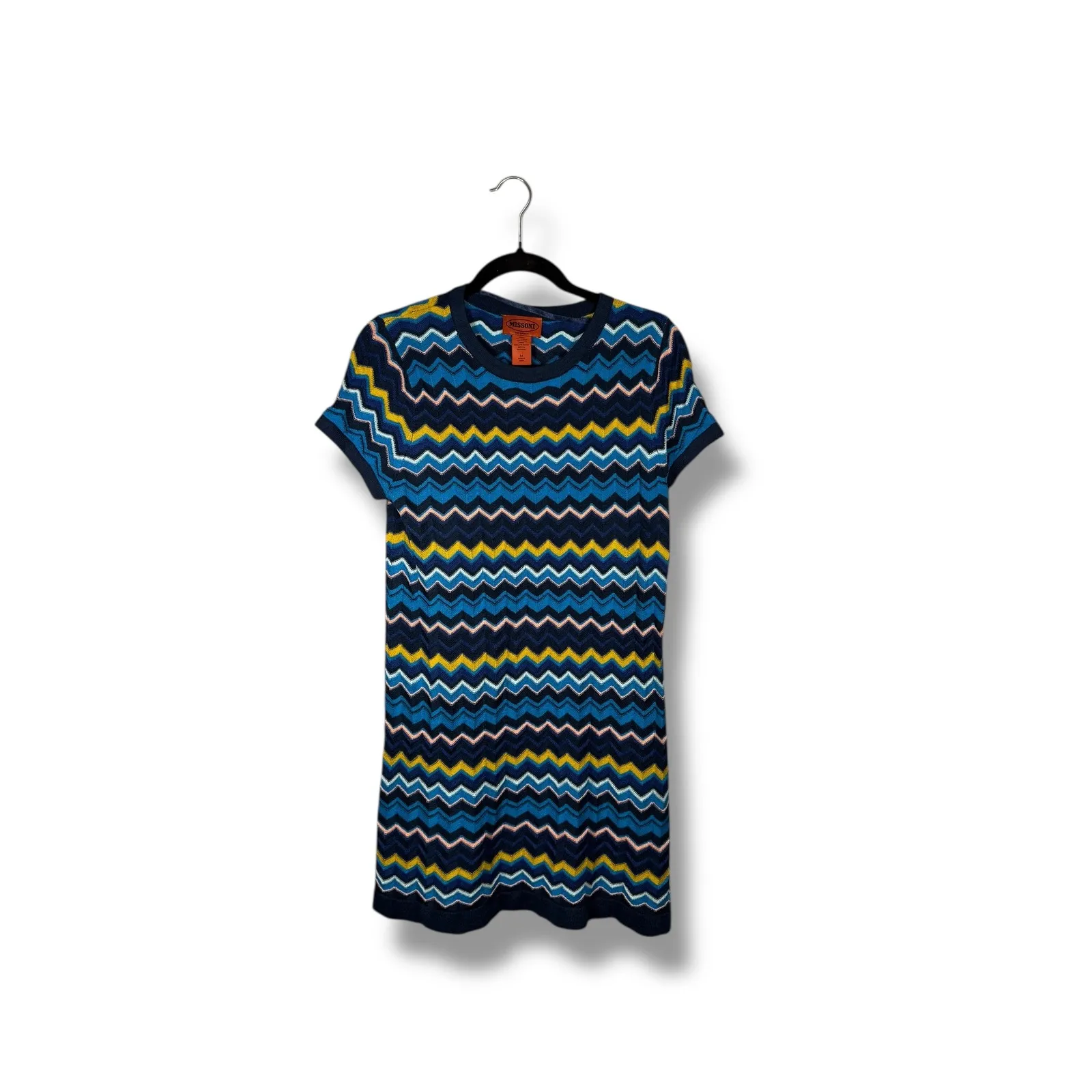 Missoni for Target Knit Dress Womens‎ Medium Zigzag Pattern Short Sleeve - Image 2