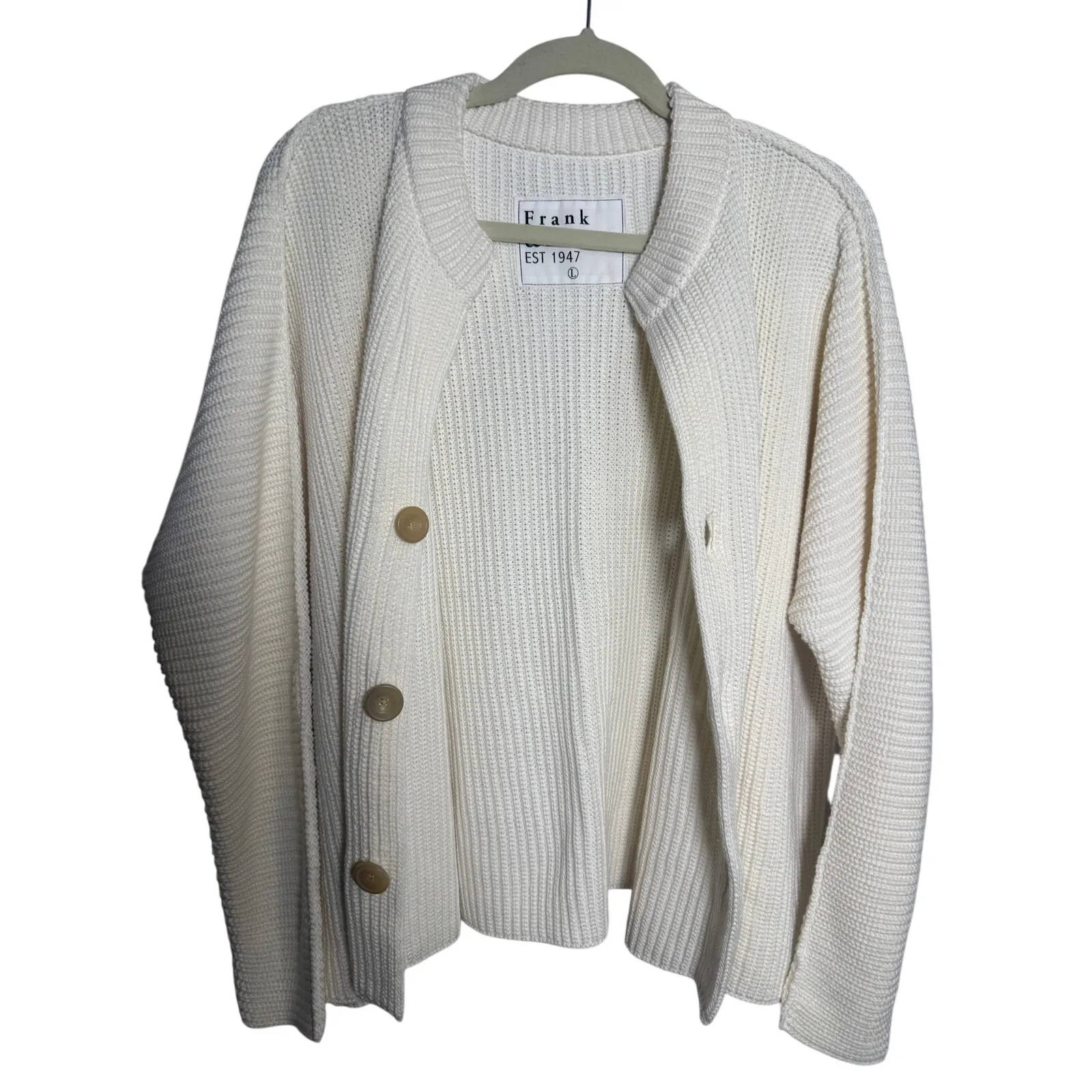 Frank & Eileen Montecito Ivory Cardigan Sweater Women’s Size L - Image 9