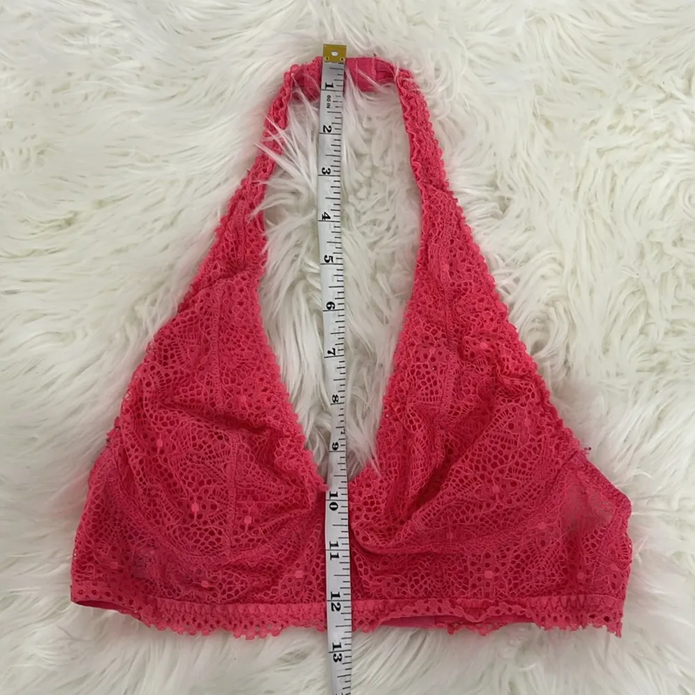 Victoria's Secret Small Pink Lace Longline Halter Bra Bralette - Image 8