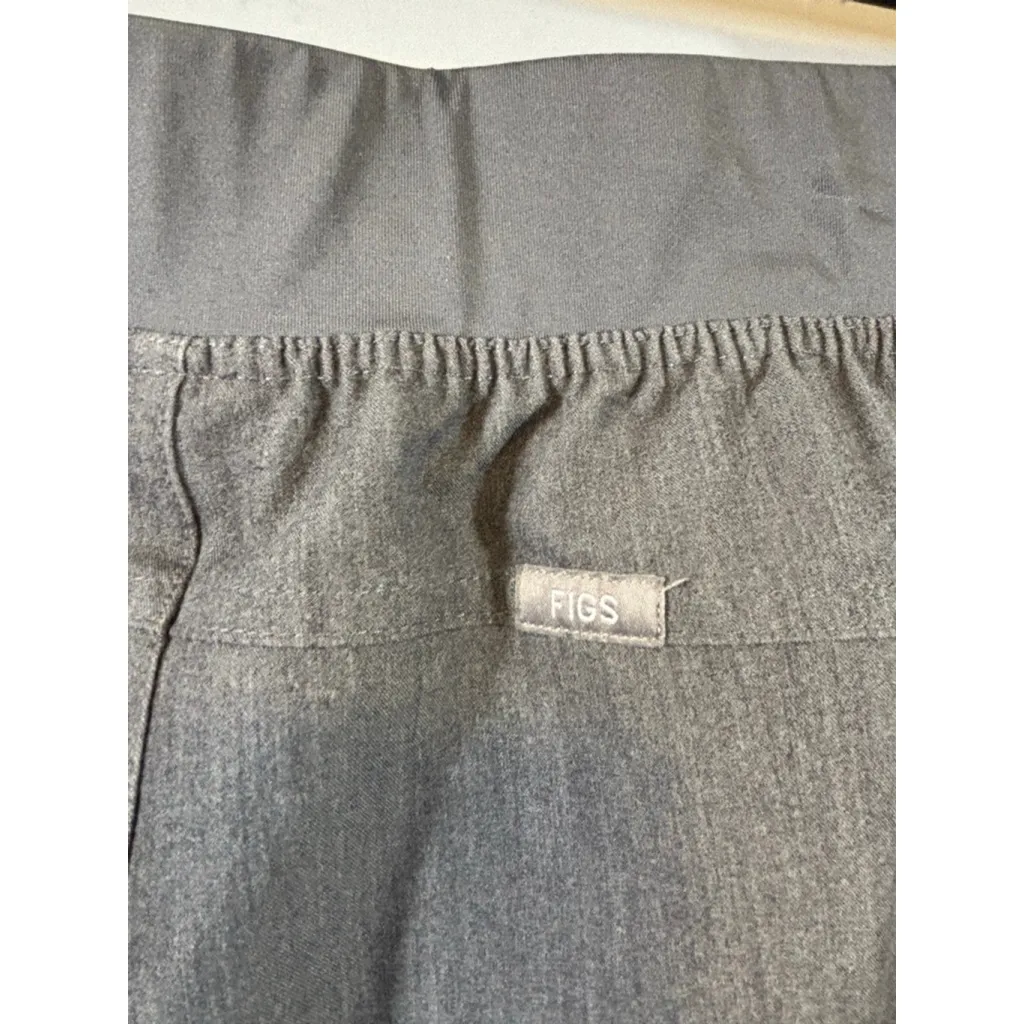 Women's FIGS Gray 3X Ankle & Cropped Pants with Teal Drawstring - Image 10