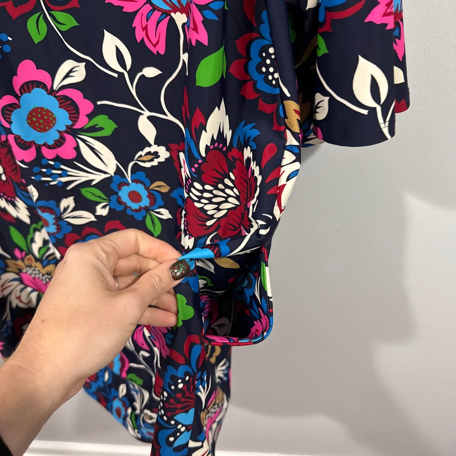 Jude Connally Kerry Dress Floral Print XS Stretch Shift Dress Blue - Image 6