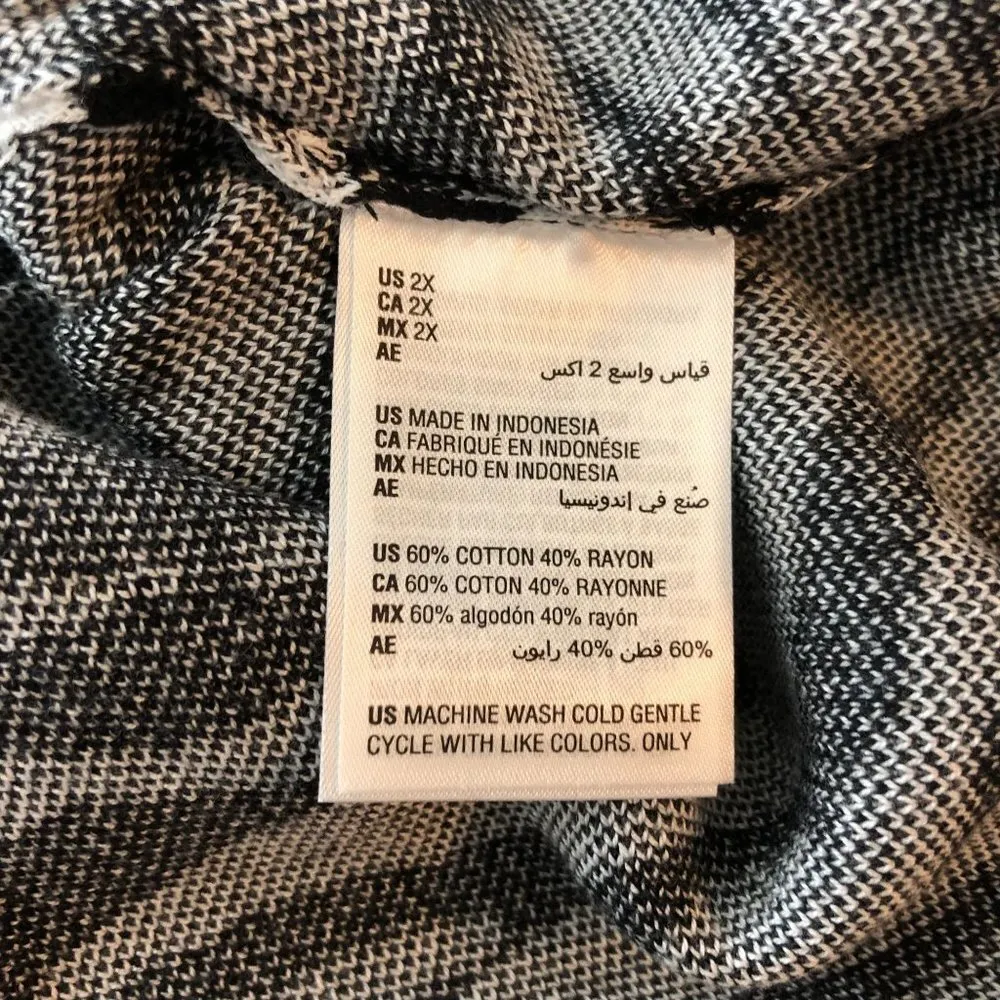 Bar III Womens Sweater Animal Print Crew Neck Cotton Blend Black White 2X - Image 5