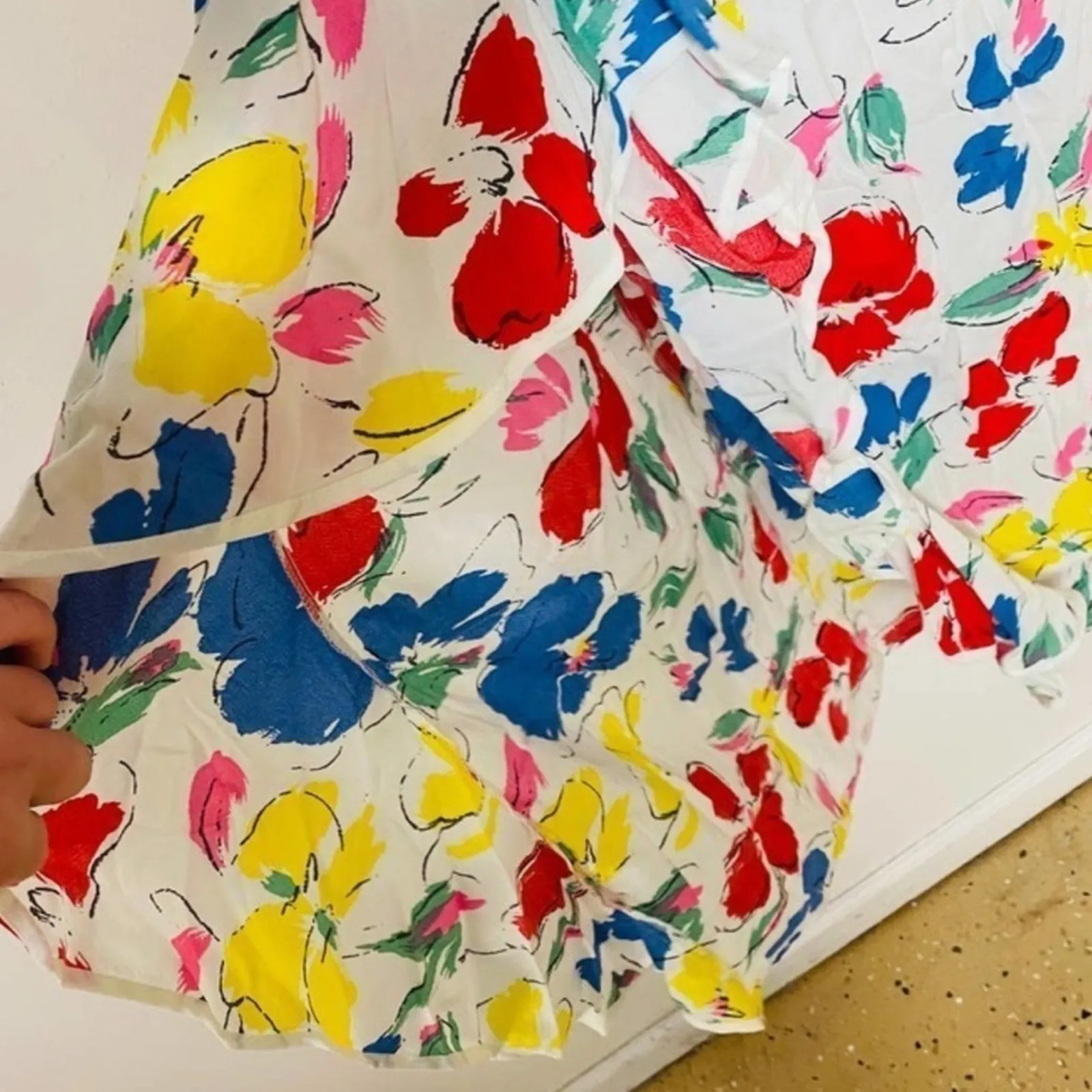 RIXO x Target Floral Mock Neck Cascade Ruffle Dress Floral NEW Size 16/18W PLUS Red - Image 4