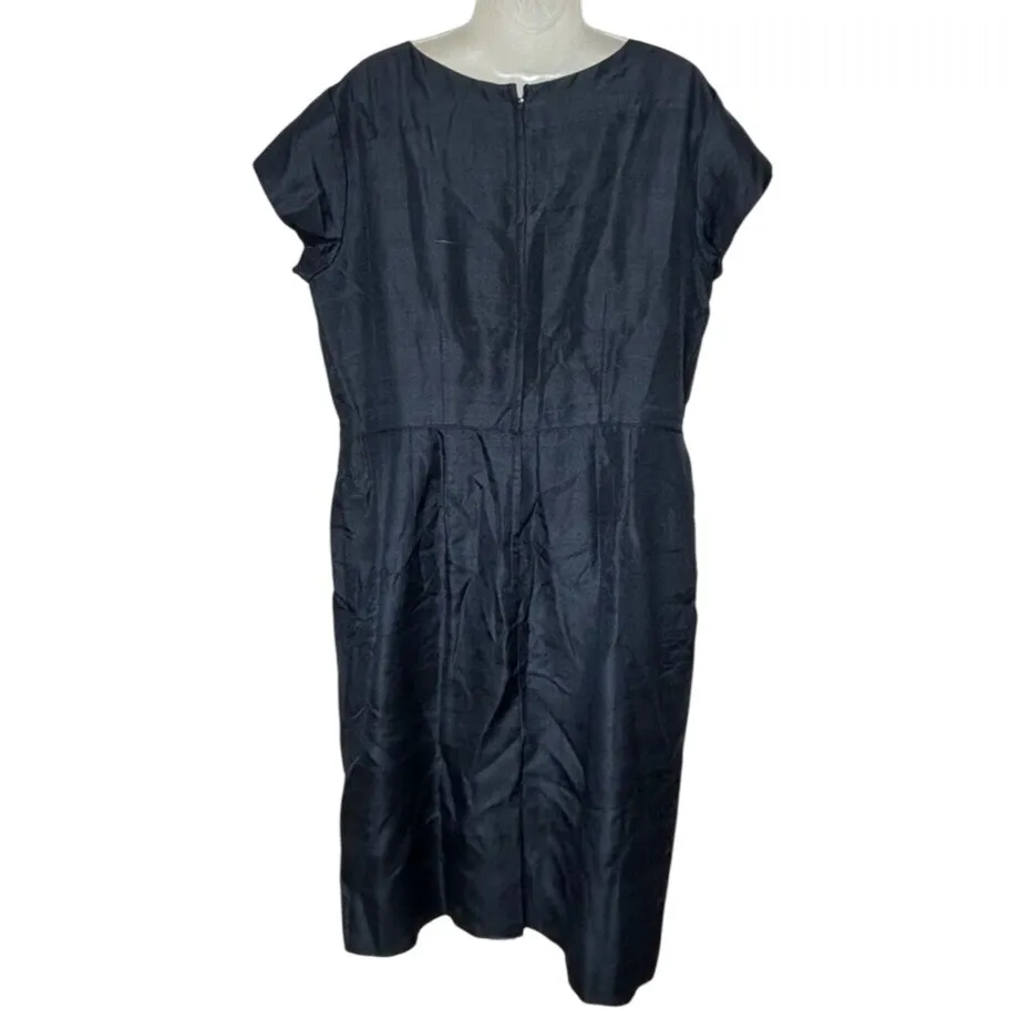 Gorgeous Raw Silk Vintage Dress Size‎ L - Image 4