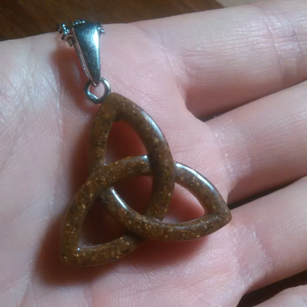 Trinity Knot Tiger's Eye Sterling Silver Pendant Stainless Steel Necklace - Image 5