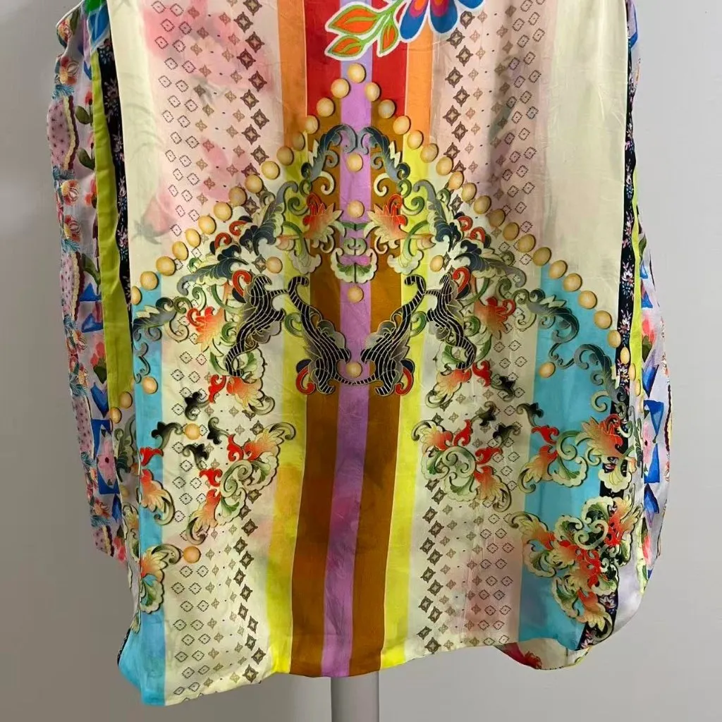 NWOT Johnny Was Tabitha Top Tank Reversible Butterflies Flowers Botanical Sz S - Image 8