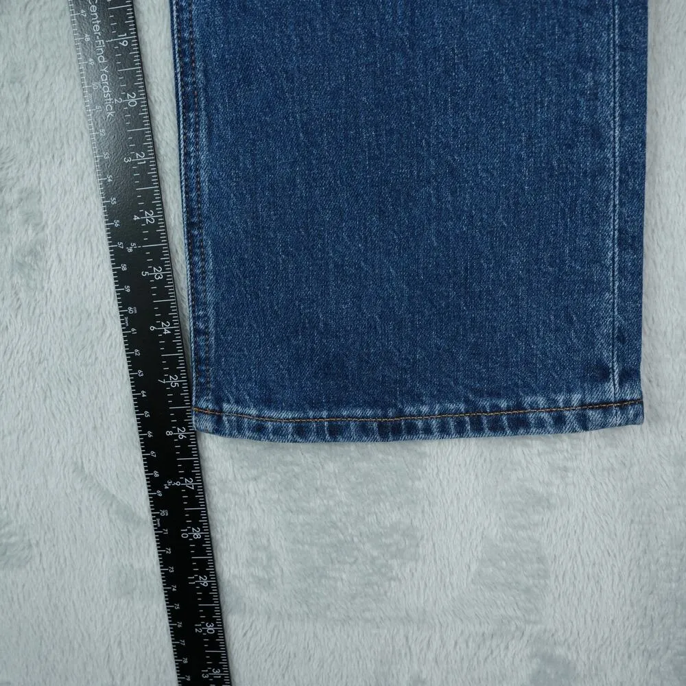 J Crew Factory Jeans Womens 26 Blue Mid Rise Flare Crop Button Fly Stretch 29x26 - Image 8