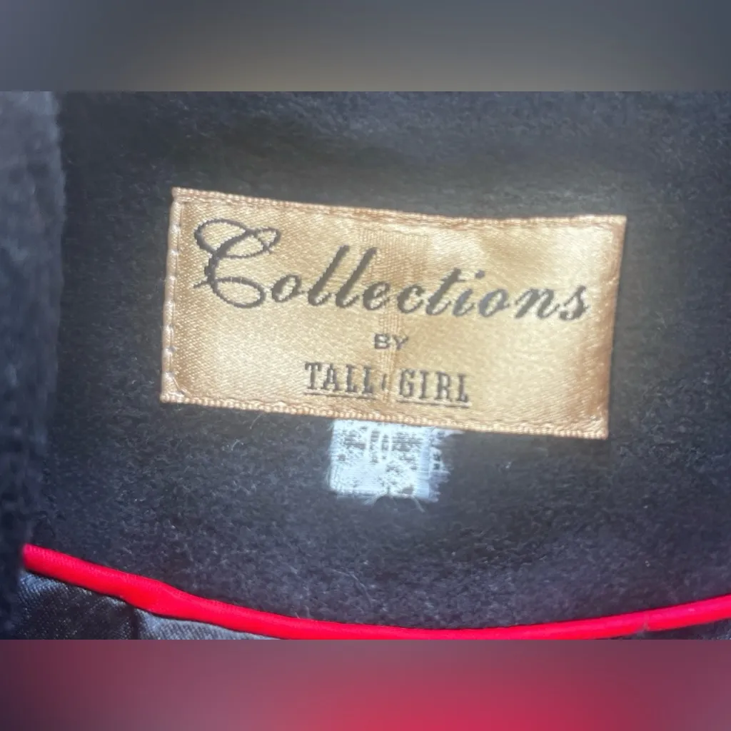 Vtg Y2K Collections By Tall Girls Maxi Black Wool Blend Coat Size M Tall Classic Size M - Image 4
