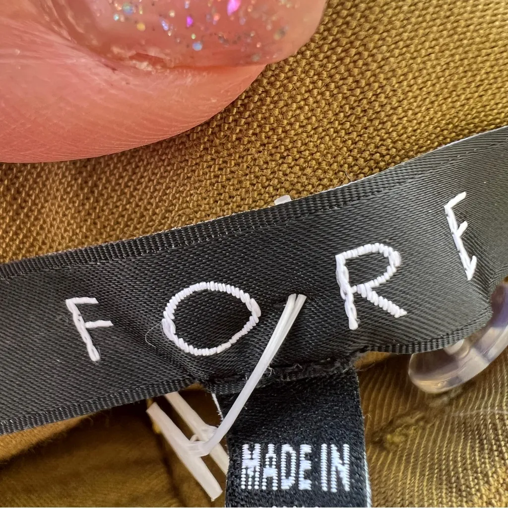 FORE High Waisted Paperbag Tapered Pants Olive Green Military Style NEW - Image 5