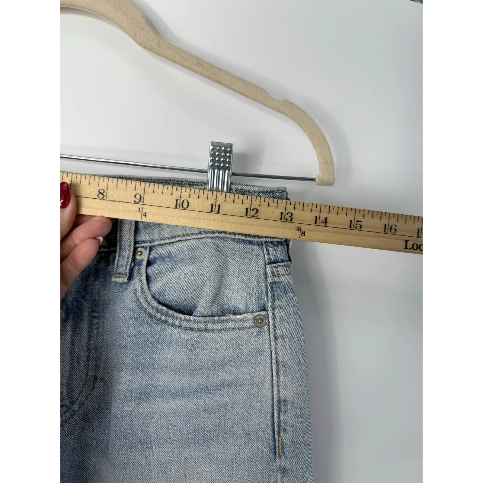 Banana Republic High Rise Rigid Wide Leg Jeans Light Wash Size 24 - Image 8