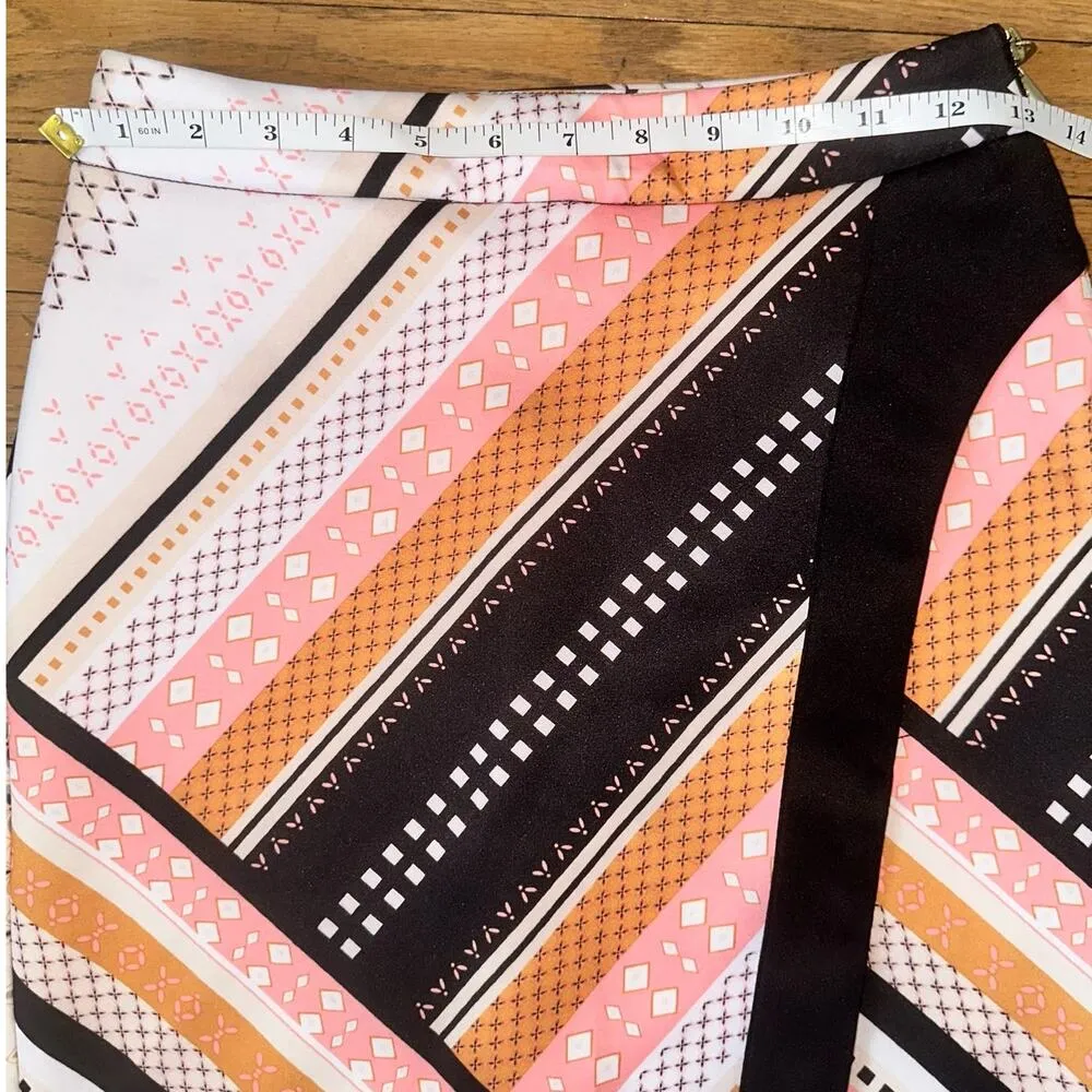 bar III Womens High Waisted Asymmetrical Pencil Skirt Pink White XS NWOT - Image 12