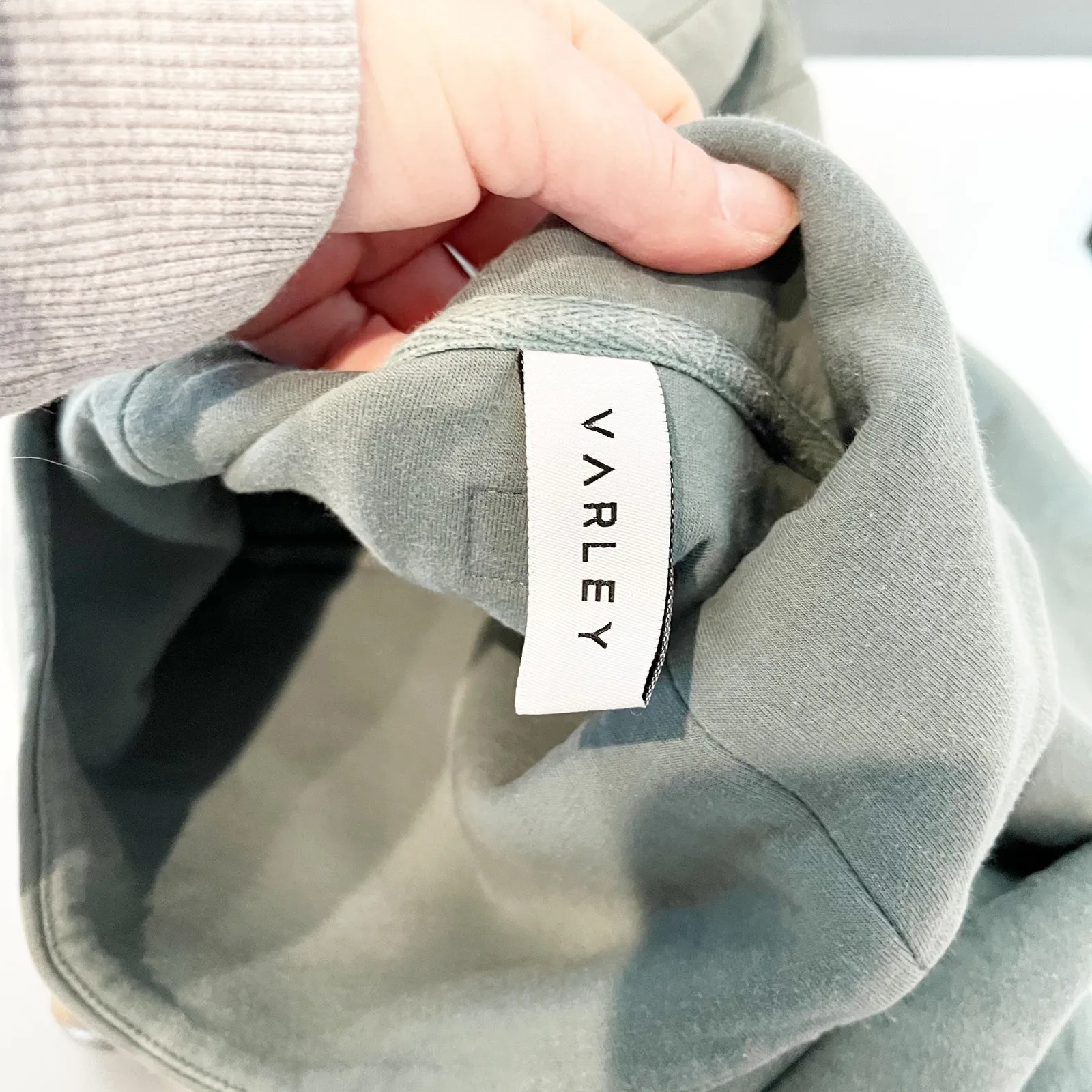 Varley Barton Turtleneck Pullover Sweatshirt Drawstring Waist Green XS - Image 3