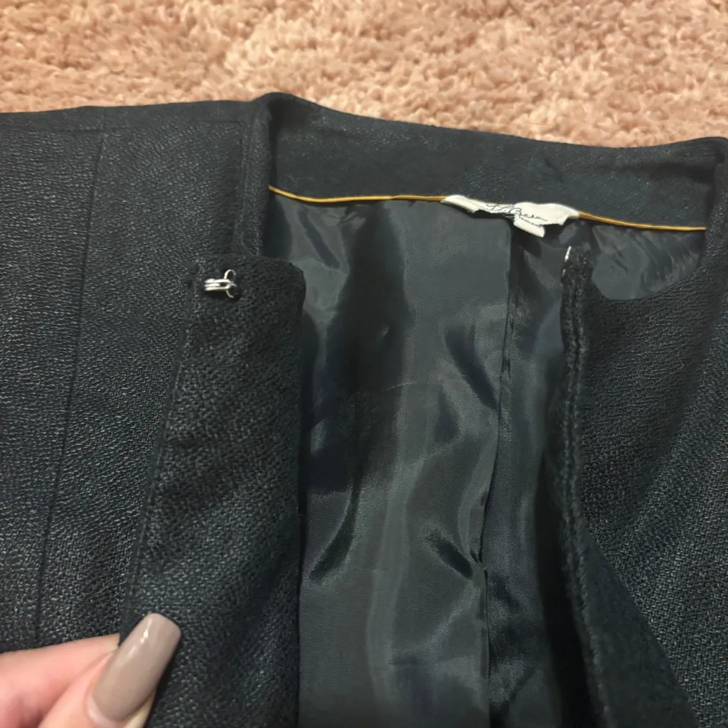 LL Bean Vintage Linen Cropped Jacket Blazer Black Sz 4 Preppy Classic - Image 5