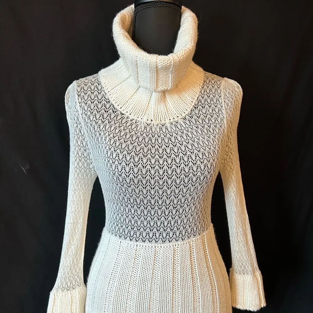Vintage ARDEN B Sheer Pleated Turtleneck Sweater. - Image 14