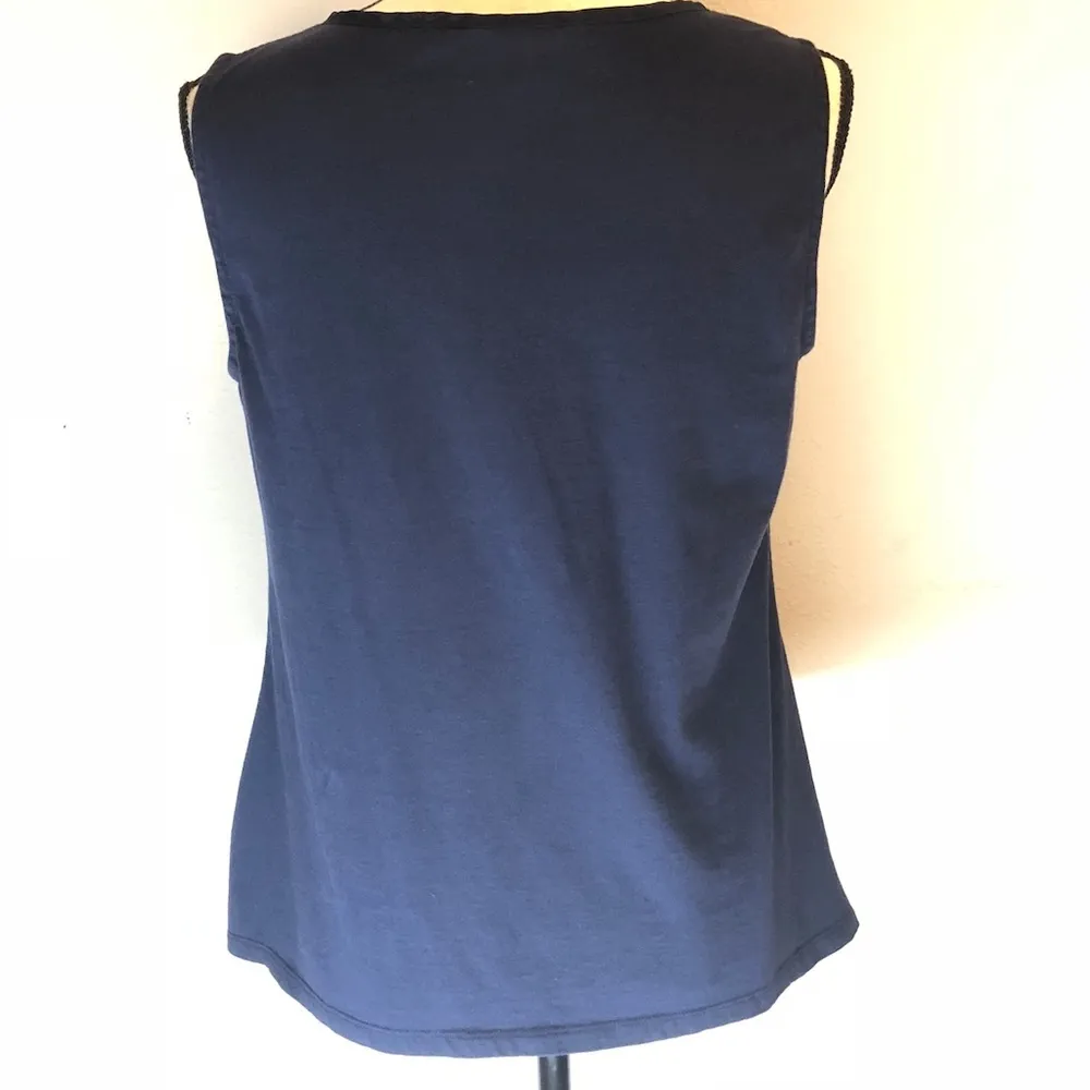 Tommy Hilfiger Top Sleeveless Paisley Geometric Print Ruffled Size Medium - Image 3