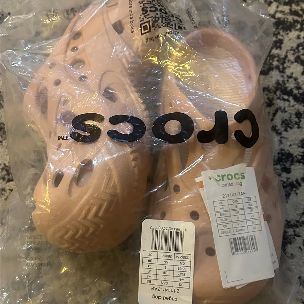 Crocs Caged Clog Pink Caramel Women size 8 - Image 4