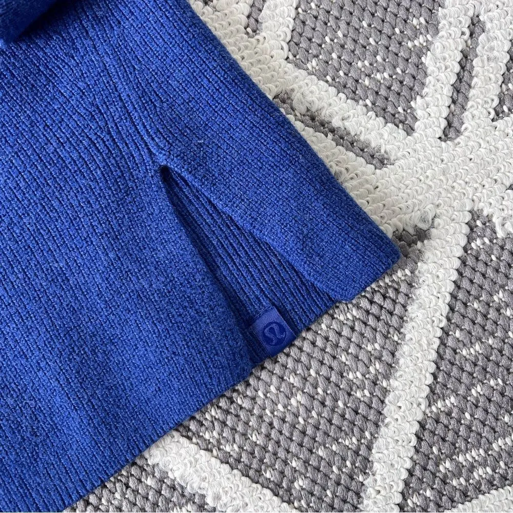 Lululemon merino wool‎ blend ribbed Crewneck sweater in heathered psychic blue 8 - Image 4