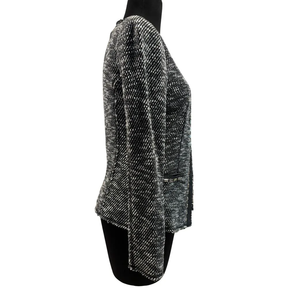 Cache Tweed Lined Front Hook Eye Closure Top Jacket Nail head Gemstones NWT $168 - Image 6