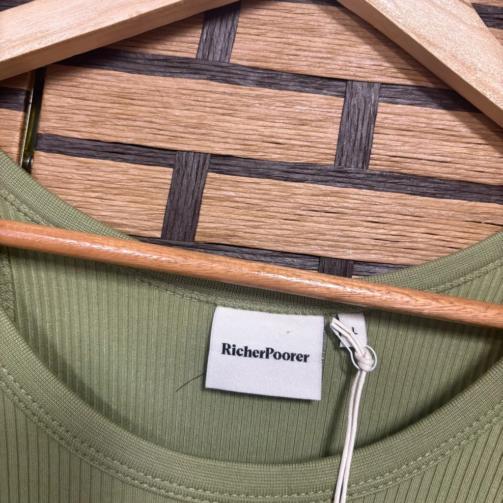 Richer Poorer Green Ribbed Midi Dress Size Large - Image 7