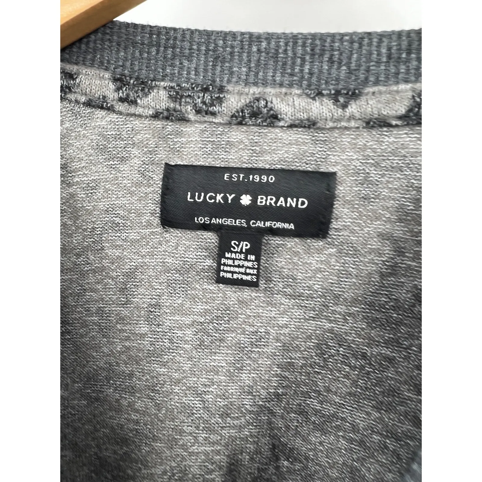 Lucky Brand Women's Leopard Crew Pullover Sweater‎ Stretch Gray Size S/P - Image 2