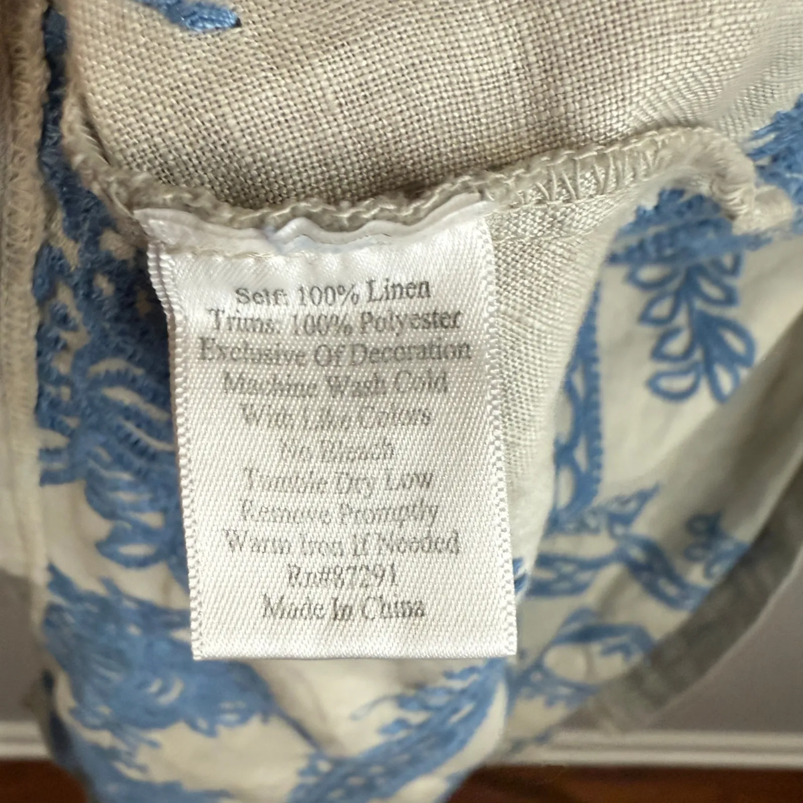 Johnny Was Gray Linen Blue Embroidered Open Front Vest NWT Boho - Image 4